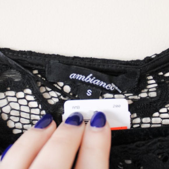 AMBIANCE black lace cocktail dress - Picture 3 of 4